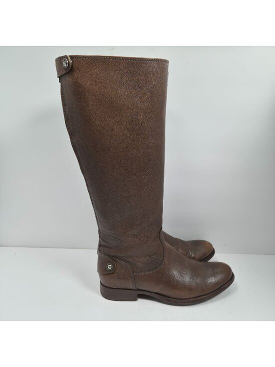 Frye Shoes - FRYE Melissa Women's Brown Button Back-Zip Tall Riding Boots 9B